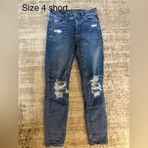 American Eagle Outfitters Ripped Blue Skinny Jeans